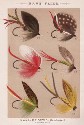 ANTIQUE PRINT OF FISHING FLIES FROM 1885